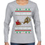 You Can Run But You Can't Hide Santa Sleigh Reindeer Ugly Christmas Sweater Womens Graphic Long Sleeve T-Shirt