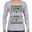 Serial Killer Docs or Christmas Movies Slaying Sleighing Ugly Christmas Sweater Womens Graphic Long Sleeve T-Shirt