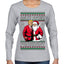Santa's Favorite President Red Suit Trump Ugly Christmas Sweater Womens Graphic Long Sleeve T-Shirt