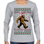 Merry Christmas Ya Filthy Humans Funny Sasquatch Bigfoot Ugly Christmas Sweater Womens Graphic Long Sleeve T-Shirt