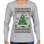 The Four Elf Food Groups Candy Canes Syrup Funny Ugly Christmas Sweater Womens Graphic Long Sleeve T-Shirt