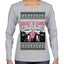 Daddy's Home Pink Suit, I'll Be Home for Christmas | Funny Santa Clause President Donald Trump Ugly Christmas Sweater Womens Graphic Long Sleeve T-Shirt