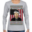 Merry Christmusk Funny Dark MAGA Santa Elon Doge Meme Ugly Christmas Sweater Womens Graphic Long Sleeve T-Shirt