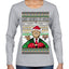 Make America Lit Again Funny Trump 2024 White House MAGA Ugly Christmas Sweater Womens Graphic Long Sleeve T-Shirt
