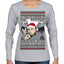 All I Want for Christmas are Sharks With Frickin Laser Beams Attached to their Heads Funny 90s 00s Comedy Movie Ugly Christmas Sweater Womens Graphic Long Sleeve T-Shirt