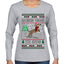 Dachshund Through The Snow, Cute Dog Christmas Sweater, Ugly Christmas Sweater Womens Graphic Long Sleeve T-Shirt