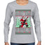 Should I Sleigh Or Should I Go, 80s Rock n' Roll Song, Electric Guitar, Ugly Christmas Sweater Womens Graphic Long Sleeve T-Shirt