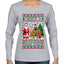 Here's A Big Package For You Santa Christmas Sweater, Ugly Christmas Sweater Womens Graphic Long Sleeve T-Shirt
