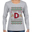 I Put The D In Reindeer, Ugly Christmas Sweater Womens Graphic Long Sleeve T-Shirt