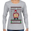 Silent Butt Deadly Farting Santa, Ugly Christmas Sweater Womens Graphic Long Sleeve T-Shirt