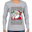 I'm Into Fitness Cookie In My Mouth Santa, Ugly Christmas Sweater Womens Graphic Long Sleeve T-Shirt
