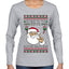 Be Nice To The Server Santa's Watching, Ugly Christmas Sweater Womens Graphic Long Sleeve T-Shirt