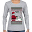 Santa Drone Show Reindeer, Ugly Christmas Sweater Womens Graphic Long Sleeve T-Shirt