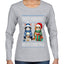 Happy Hanukkat Meowy Christmas, Ugly Christmas Sweater Womens Graphic Long Sleeve T-Shirt