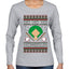 Ho Ho Ho Homerun, Baseball Fan Christmas Design, Ugly Christmas Sweater Womens Graphic Long Sleeve T-Shirt