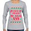 Pucker Up And Kiss My Jolly Ass, Ugly Christmas Sweater Womens Graphic Long Sleeve T-Shirt