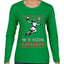 He Is Rizzin, Ugly Christmas Sweater Womens Graphic Long Sleeve T-Shirt