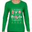 To The Windows To The Walls Till Santa Decks These Halls, Ugly Christmas Sweater Womens Graphic Long Sleeve T-Shirt