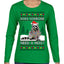 Does Someone Need a Hug? Cute Raccoon Ugly Christmas Sweater Womens Graphic Long Sleeve T-Shirt
