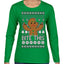 Bite This, Funny Gingerbread Cookie Offensive Inappropriate Middle Finger, F U Ginger Bread Dirty Novelty Xmas Ugly Christmas Sweater Womens Graphic Long Sleeve T-Shirt