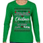 Serial Killer Docs or Christmas Movies Slaying Sleighing Ugly Christmas Sweater Womens Graphic Long Sleeve T-Shirt