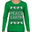 Peace On Earth Funny Xmas Cute Pink Angel Cross Ugly Christmas Sweater Womens Graphic Long Sleeve T-Shirt
