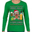 Arriba Abajo Al Centro Pa'Dentro Cheers to Health Salud Ugly Christmas Sweater Womens Graphic Long Sleeve T-Shirt