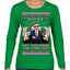 Doge Elf Around and Find Out Trump Elon Vivek MAGA Ugly Christmas Sweater Womens Graphic Long Sleeve T-Shirt