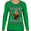 Merry Chrithmith Kith My Ath, Butt Viral Kiss My Ass Boxing Fight Meme Ugly Christmas Sweater Womens Graphic Long Sleeve T-Shirt