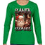 Santa Claus Bootleg Rap Music Style Ugly Christmas Sweater Womens Graphic Long Sleeve T-Shirt