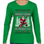 Should I Sleigh Or Should I Go, 80s Rock n' Roll Song, Electric Guitar, Ugly Christmas Sweater Womens Graphic Long Sleeve T-Shirt