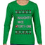 Funny Meme List Naughty, Nice, 41, Ugly Christmas Sweater Womens Graphic Long Sleeve T-Shirt