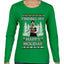 Finding My Happy Holiday, Ugly Christmas Sweater Womens Graphic Long Sleeve T-Shirt