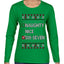 Naughty Nice 6 7 Checklist, Ugly Christmas Sweater Womens Graphic Long Sleeve T-Shirt