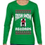 Fresh Snow Records Hip Hop Parody, Ugly Christmas Sweater Womens Graphic Long Sleeve T-Shirt