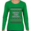 Merry And Bright, Ugly Christmas Sweater Womens Graphic Long Sleeve T-Shirt