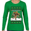 Feliz Navidad Dancing Gingerbread Man, Ugly Christmas Sweater Womens Graphic Long Sleeve T-Shirt
