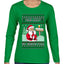 Ask Your Mom About My North Pole Naughty Santa, Ugly Christmas Sweater Womens Graphic Long Sleeve T-Shirt