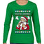 Seazyns Greeting Santa Packing Lip Pouch, Ugly Christmas Sweater Womens Graphic Long Sleeve T-Shirt