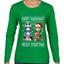 Happy Hanukkat Meowy Christmas, Ugly Christmas Sweater Womens Graphic Long Sleeve T-Shirt