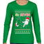 6 7 Christmas Hands, Ugly Christmas Sweater Womens Graphic Long Sleeve T-Shirt
