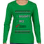 Naughty Nice, Irish, Irish Christmas, Ugly Christmas Sweater Womens Graphic Long Sleeve T-Shirt