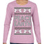 Peace On Earth Funny Xmas Cute Pink Angel Cross Ugly Christmas Sweater Womens Graphic Long Sleeve T-Shirt