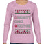 Funny Meme List Naughty, Nice, 41, Ugly Christmas Sweater Womens Graphic Long Sleeve T-Shirt