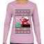 I Could Go Down All Night Long, Ugly Christmas Sweater Womens Graphic Long Sleeve T-Shirt