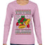 I Like To Ride His Sleigh, Ugly Christmas Sweater Womens Graphic Long Sleeve T-Shirt