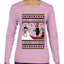 Aura Farming Through The Snow Meme, Ugly Christmas Sweater Womens Graphic Long Sleeve T-Shirt