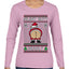 Silent Butt Deadly Farting Santa, Ugly Christmas Sweater Womens Graphic Long Sleeve T-Shirt
