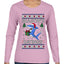 Season's Eatings Shark, Ugly Christmas Sweater Womens Graphic Long Sleeve T-Shirt