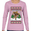 Feliz Navidad Dancing Gingerbread Man, Ugly Christmas Sweater Womens Graphic Long Sleeve T-Shirt